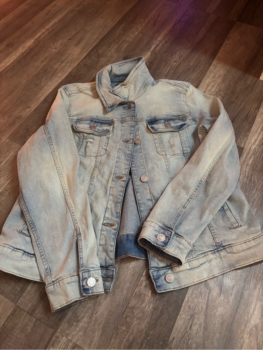 LC Lauren Conrad Light Blue Washed Denim Jacket